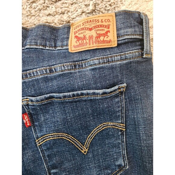 Levi’s Classic Straight Blue Denim Jeans  Size 29 Cotton Blend Stretch Dark Wash - Picture 5 of 10